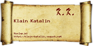 Klain Katalin névjegykártya